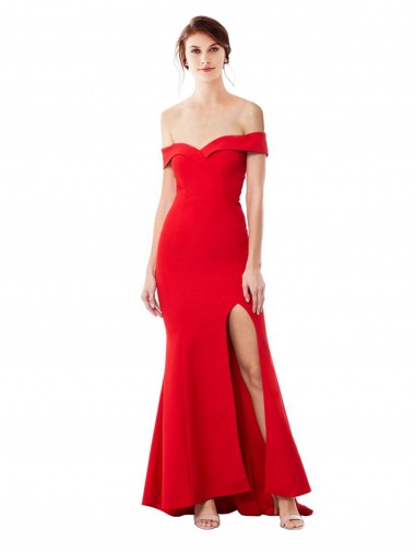 Rosso Stile sirena Crespo Elastico Lunga Formali Abiti da damigella donore / Abiti da sera / Abiti da ballo