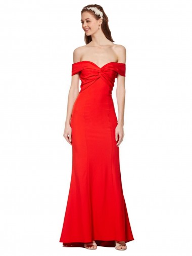 Rosso Stile sirena Crespo Elastico Lunga Formali Abiti da damigella donore / Abiti da sera / Abiti da ballo